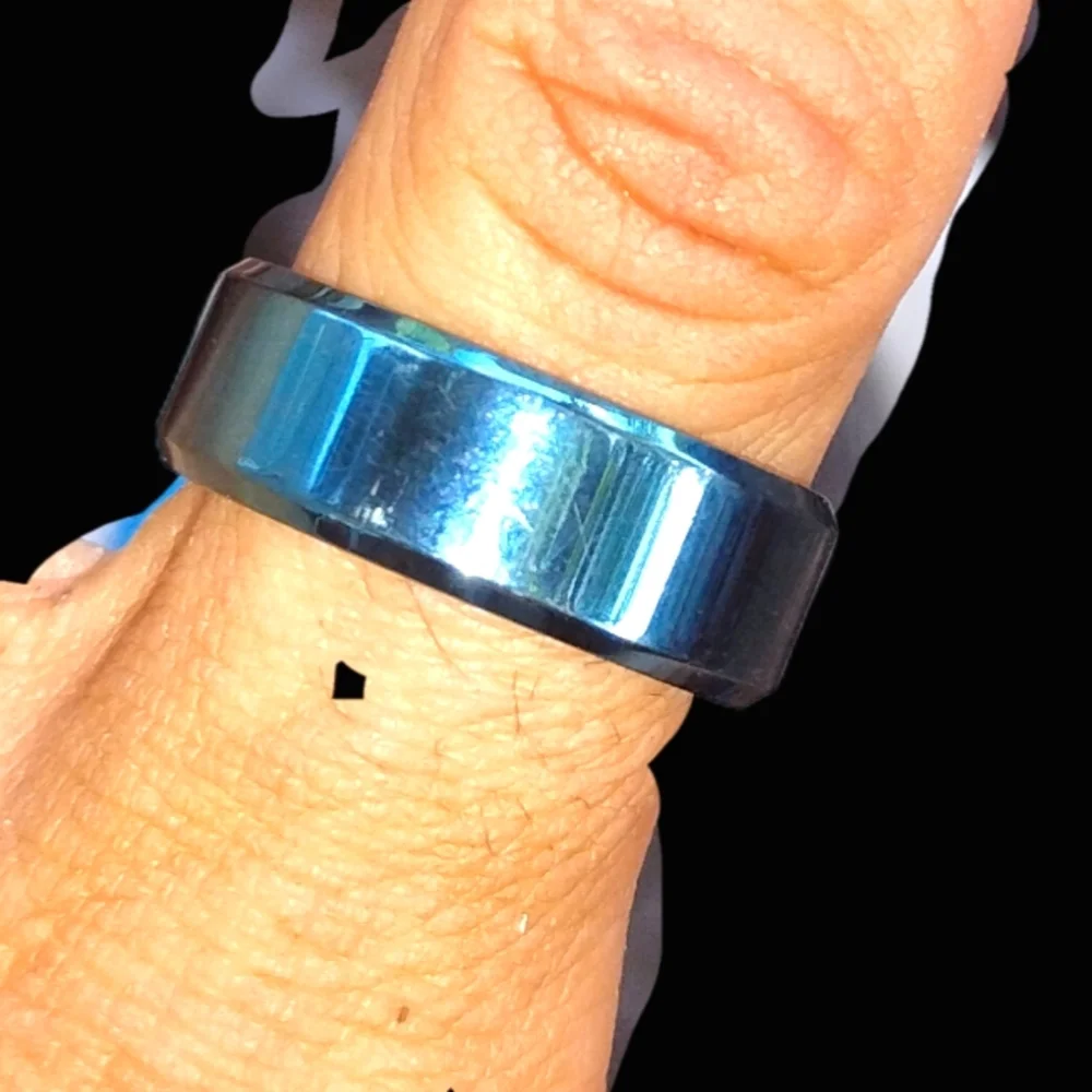 Blue 8mm Titanium Ring